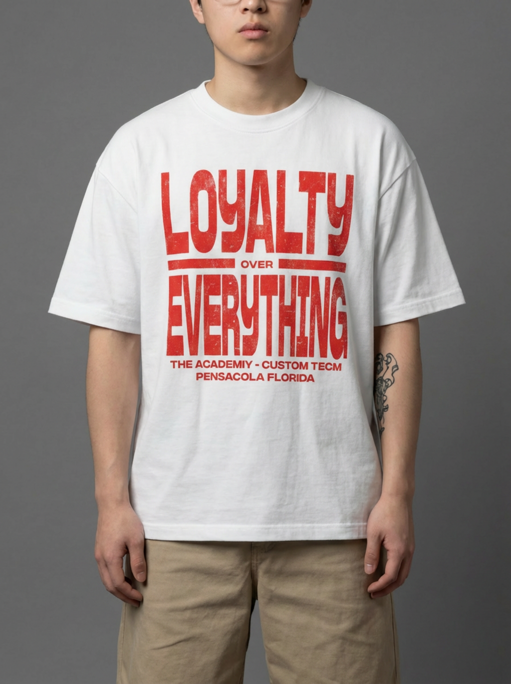 Loyalty Over Everything Graphic Tee – Red