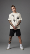 BLACK ROSE,  WHITE GRAPHIC TEE