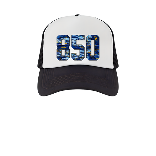 850 BLUE ANGELS BLACK AND WHITE TRUCKER HAT